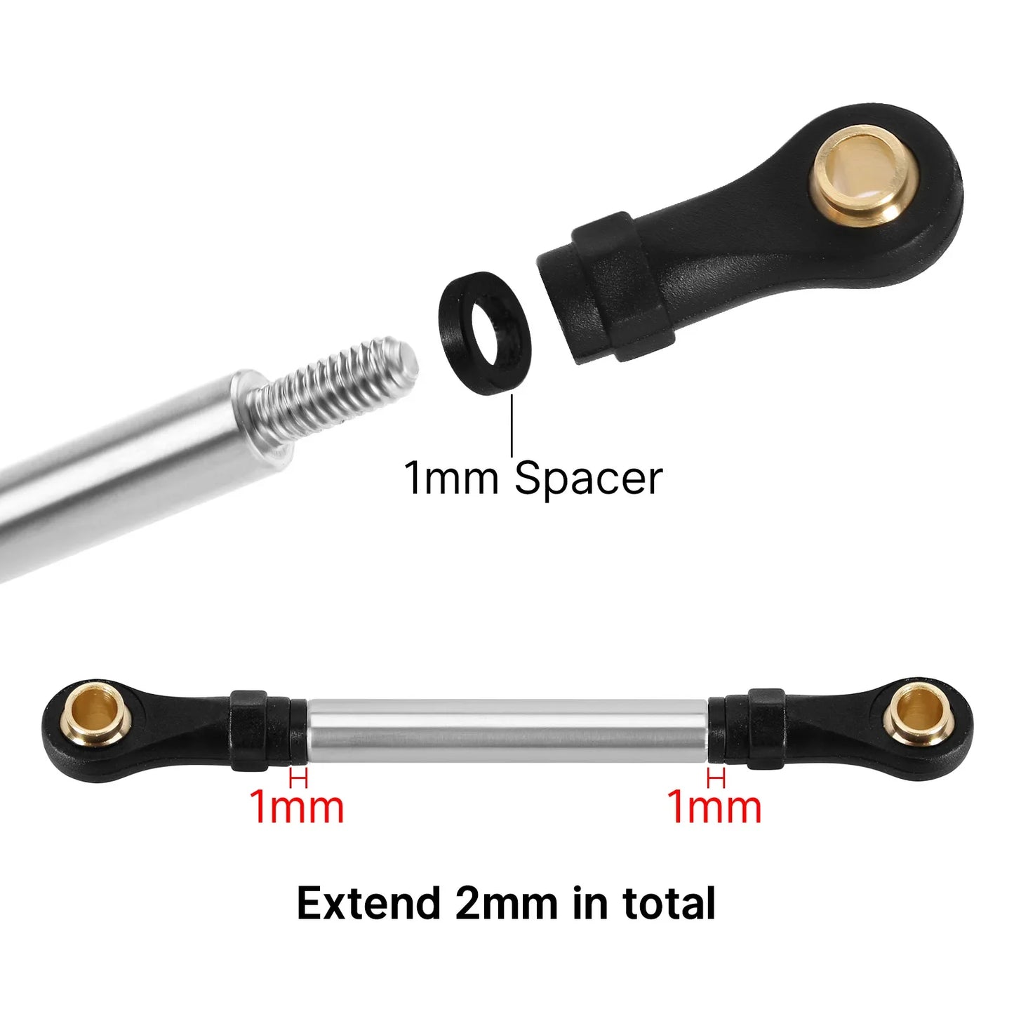 Stainless Steel High Clearance Links Steering Link Set for 1/18 RC Crawler TRX4M High Trail K10