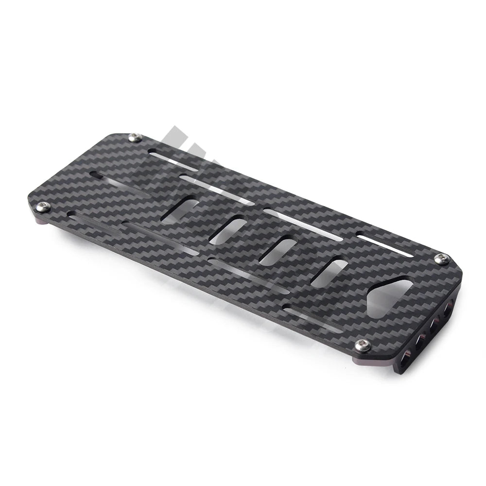 INJORA RC Car Carbon Fiber Battery Mounting Plate with Tie for 1/10 RC Crawler Car Axial SCX10 90046