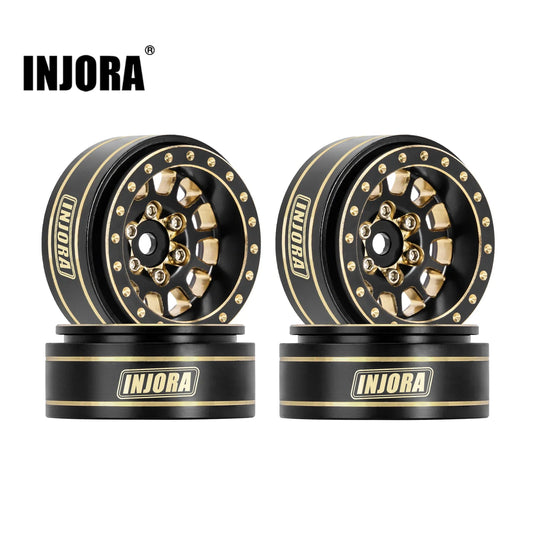 INJORA 1.0 Plus Brass Beadlock Wheel Rims for 1/24 1/18 RC Crawler SCX24 TRX4M FCX24 (W1101 W1102 W1103 W1107)