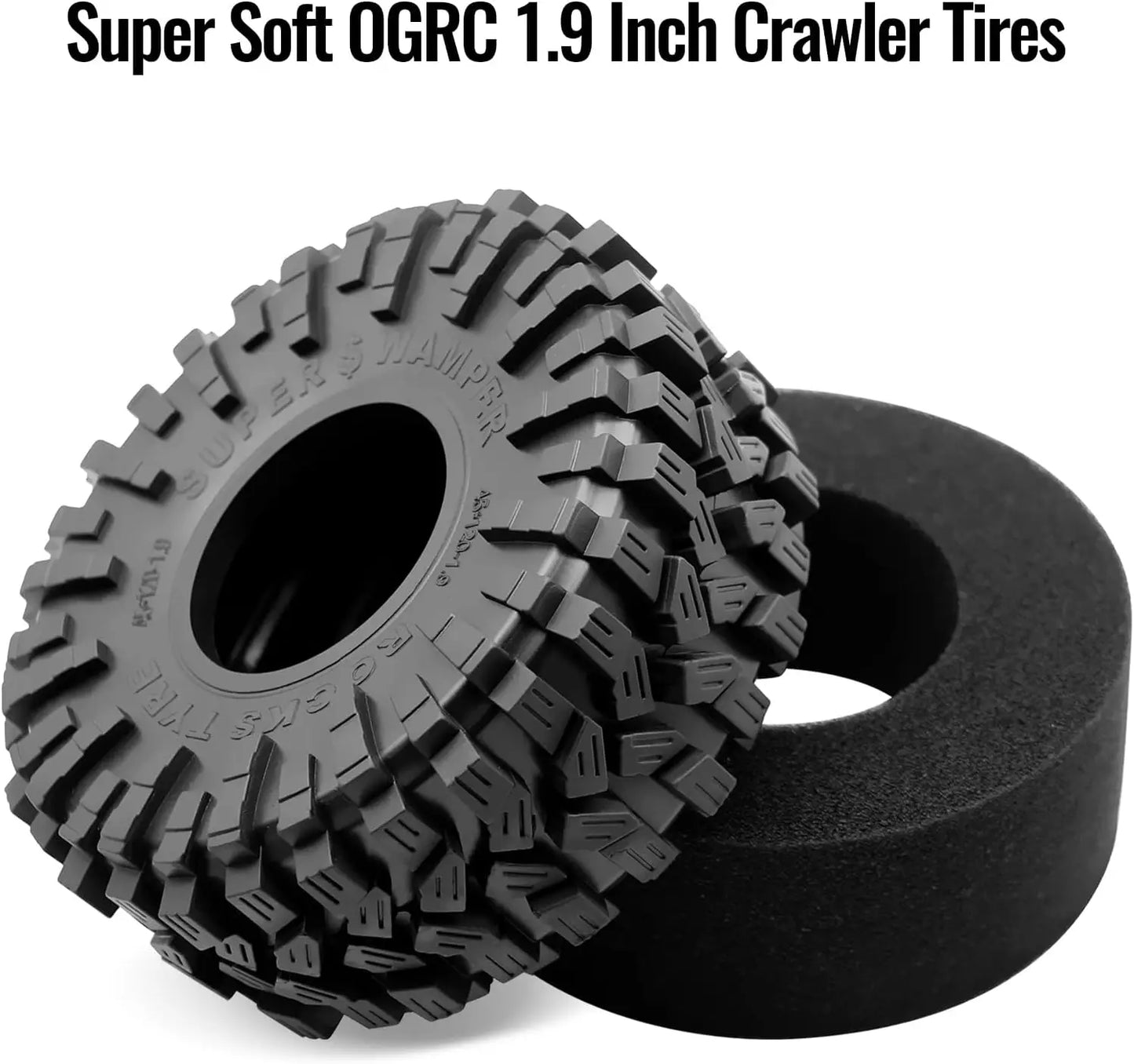 OGRC 1.9in RC Rubber Tyre Set 1/10 RC Crawler Tire for SCX10 90046 SCX10 UTB18 TRX4 TRX6 Redcat Gen8 7VS4-10 1/10 RC Crawler Car