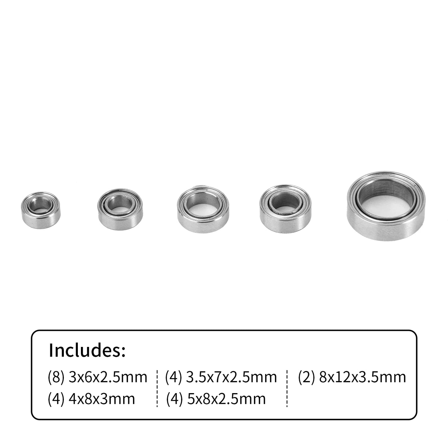 INJORA 22PCS Steel Bearing Kit for 1/18 RC Crawler TRX4M Upgrade Parts (4M-03)