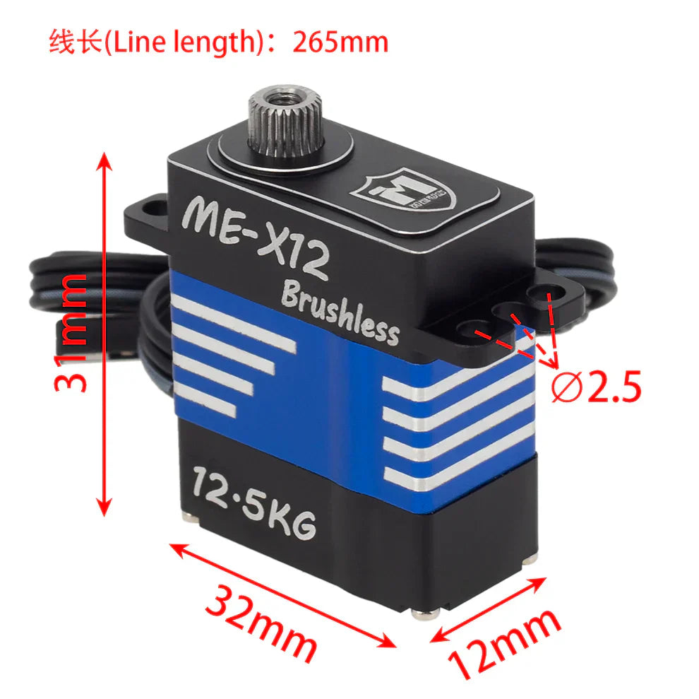 MEUS Racing Brushless High Torque Micro Servo Shifting Servo Supports 8.4V/12.5KG For 1/24 SCX 24 1/18 TRX4M