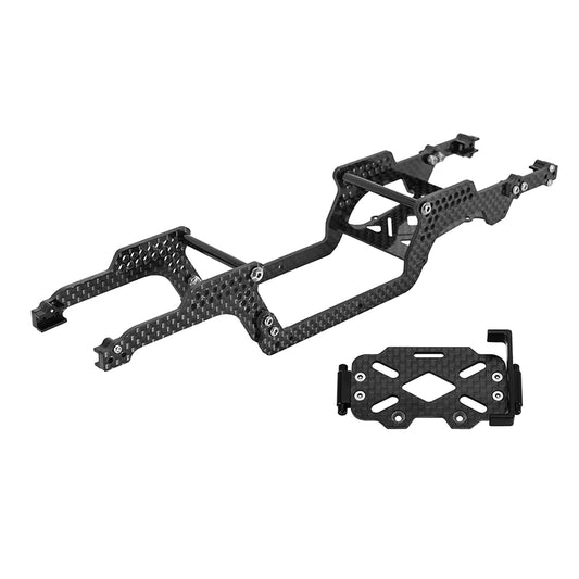 INJORA Universal LCG Carbon Fiber Chassis Frame Kit For 1/18 TRX4M & Lay Down Servos